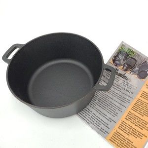 PreSeasoned Cast Iron Pot 5 Quart Double Dutch Oven pot (missing lid)